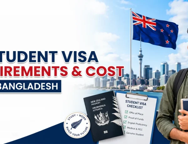 new-zealand-student-visa-requirements-from-bangladesh.webp New Zealand student visa requirements from Bangladesh showing required documents, student, passport, and New Zealand skyline